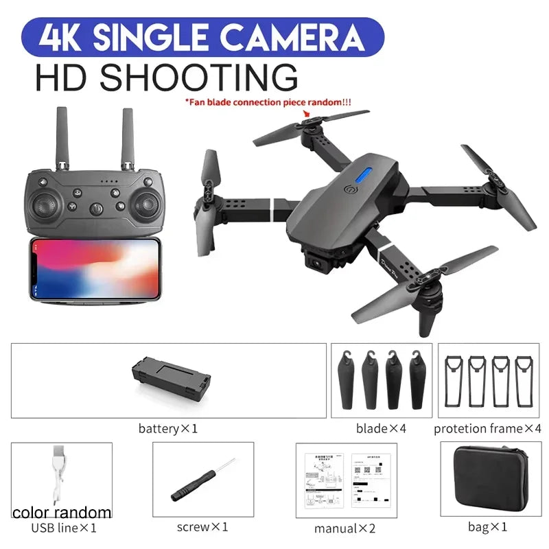 Angle RC Dron HD 4K Camera Mode Foldable Helicopter Aircraft Quadcopter Drone Kid Gift Toys