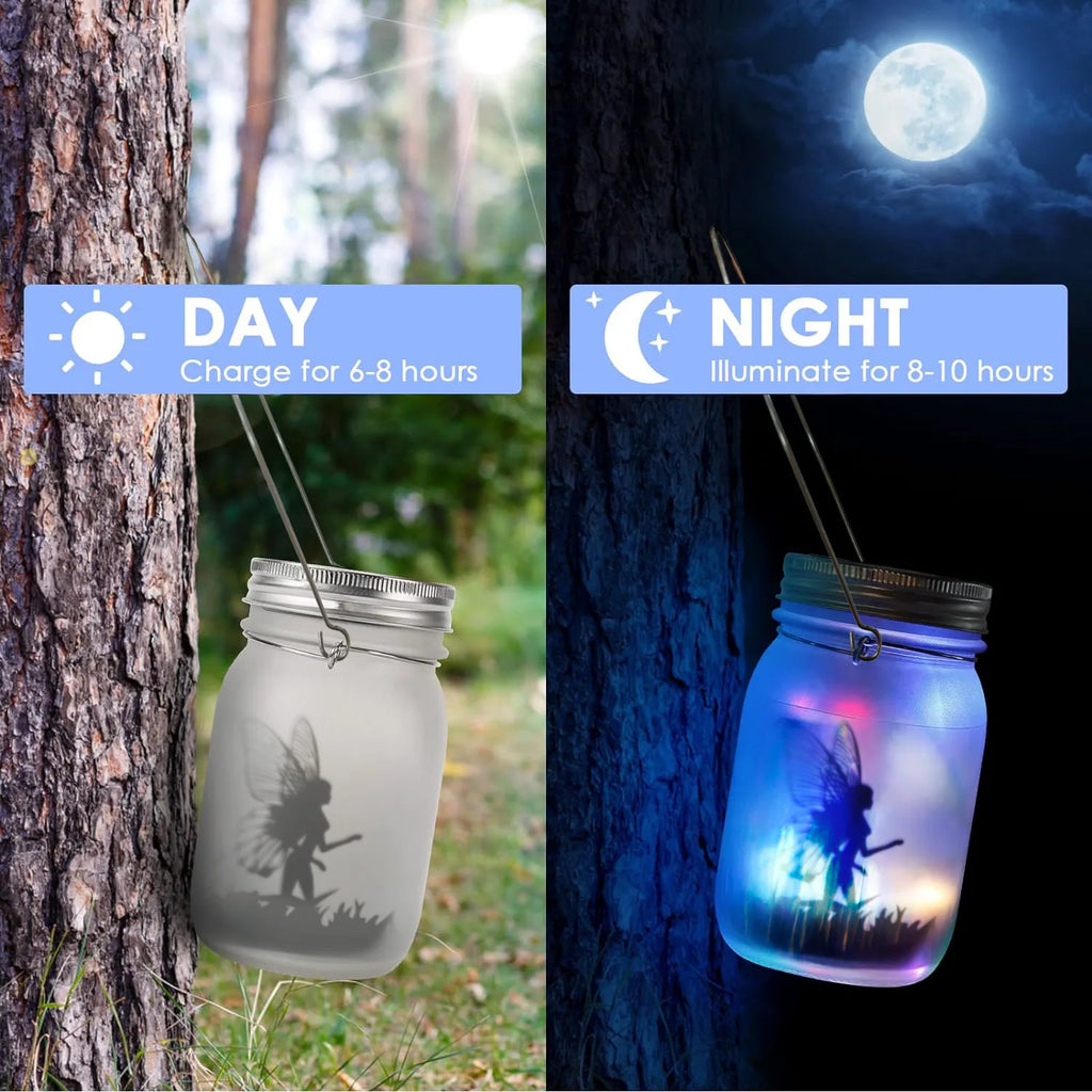 Solar Mason Jar Light Solar Lantern Fairy Lights Waterproof IP65 Hanging Standing Solar Lamp Garden Ornament For Patio Lawn