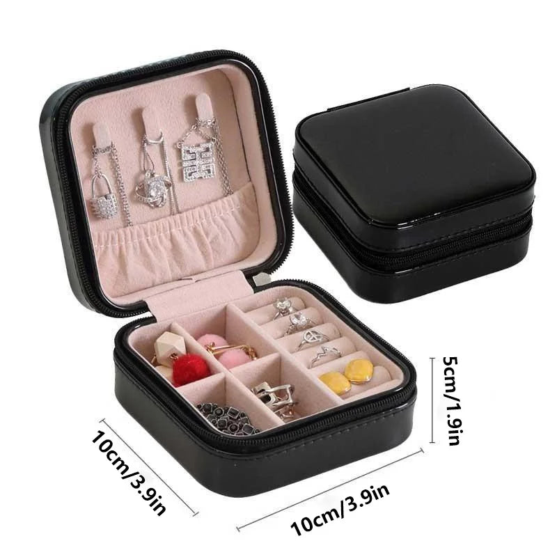 Portable Travel Ladies Jewelry Box  for Rings, Pendants, Earrings, Necklaces, Organizer for Birthday Festive Christmas Gifts