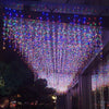 4x0.6m LED Fairy String Curtain Lights Outdoor Street Garland on the house For Patio Christmas Party Decoration Garden Lights