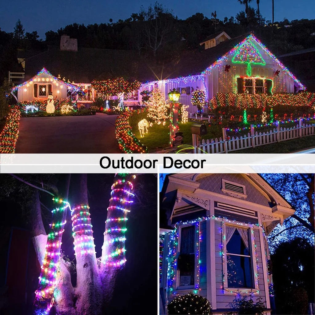 Outdoor LED Solar Fairy String Lights Waterproof Garden Decoration Garland 8Modes Copper Wire Light For Street Patio Christmas