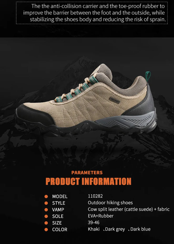 HUMTTO Hiking Shoes Mens Luxury Designer Winter Climbing Trekking Sneakers for Men Leather Outdoor Sports Work Man Shoes 110282A