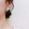 Simple Retro Blue White Leaf Earrings Retro High End Design Earrings Forest Style Fashionable Earring Light Colors Elegant Women