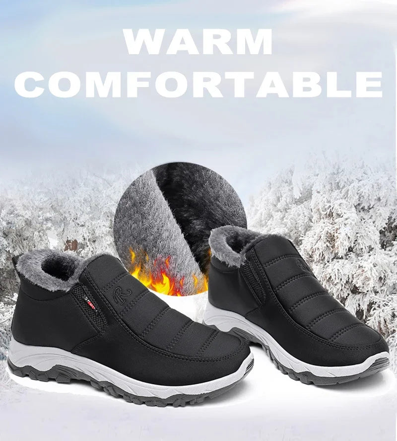 Winter Men’s Plugging Thickening Sneakers Lightweight Warm Soft Flat Shoes Non Slip Comfortable Versatile Walking Shoes