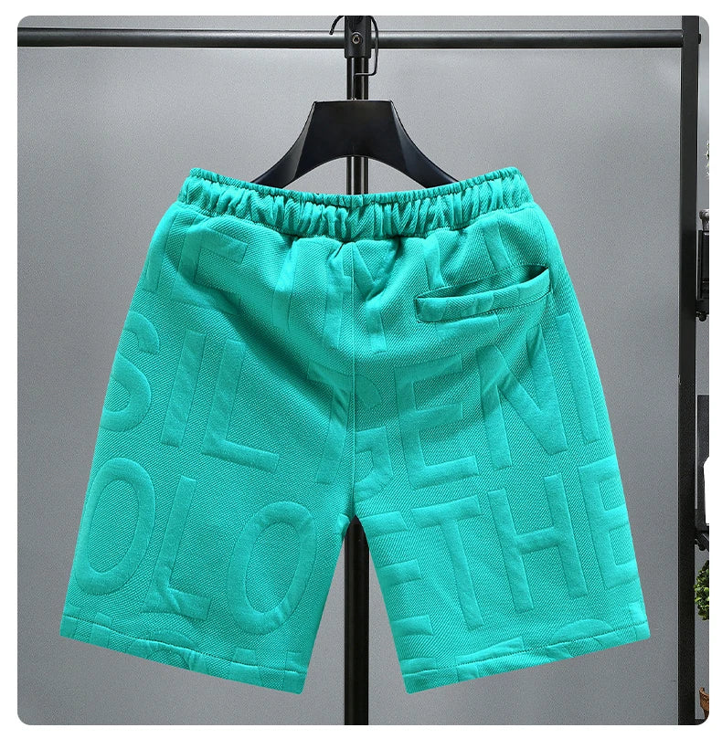 Letters Size 5XL 6XL 7XL New Fashion knitted Shorts Men Comfortable Elastic Waist Clothing Male Breathable Short Trousers