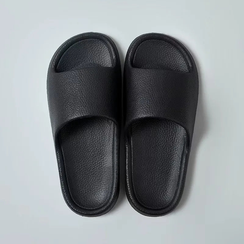 Women Home Slippers Beach Slides Solid Color Mens Thick Sole Indoor Bathroom Anti Slip Shoes Summer Couple Sandals