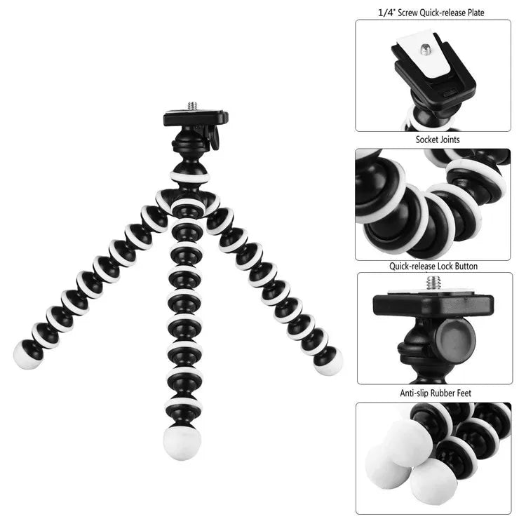 Tripods Tripod for Phone, Mobile Camera Holder Clip, Smartphone Monopod Stand, Octopus Mini Tripod Stativ