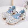 2024 Spring New Children's Shoes Ice And Snow Romance Princess Elsa Shoes Girl's Fashion Sandals Crystal Princess Shoes