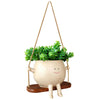 Cute Wall Planter Resin Swing Flower Container Creative Wall Hanging Head Planter Multifunctional Home Garden Patio Accessories