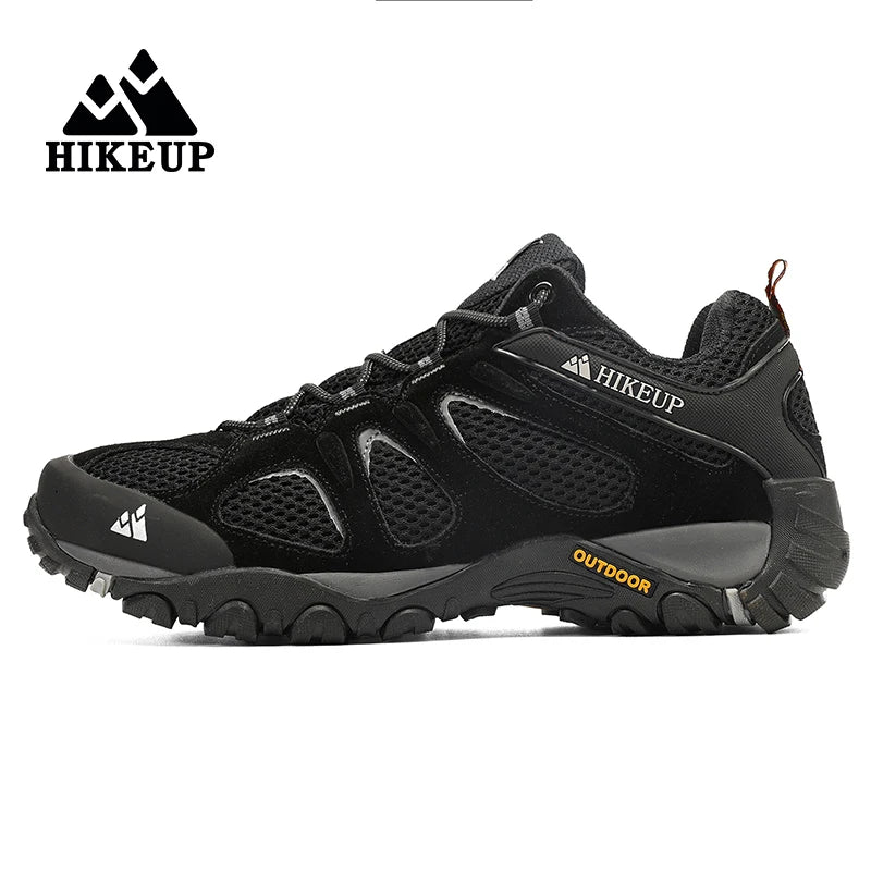 HIKEUP New Non-slip Wear Resistant Men‘s Outdoor Hiking Shoes Breathable Splashproof Climbing Men Sneaker Hunting Mountain Shoes