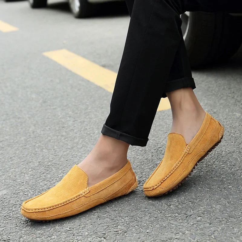 Suede Leather Men’s Loafers Luxury 2024 Casual Shoes for Men Boat Shoes Handmade Men Slipon Driving Shoes Male Moccasins Zapatos