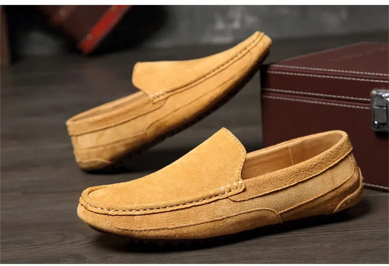 Suede Leather Men’s Loafers Luxury 2024 Casual Shoes for Men Boat Shoes Handmade Men Slipon Driving Shoes Male Moccasins Zapatos