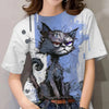 Summer Women's T Shirt Cat Print Casual Short Sleeve 3d T Shirts Fashion Streetwear Crew Neck Pullover Oversized Female Clothing