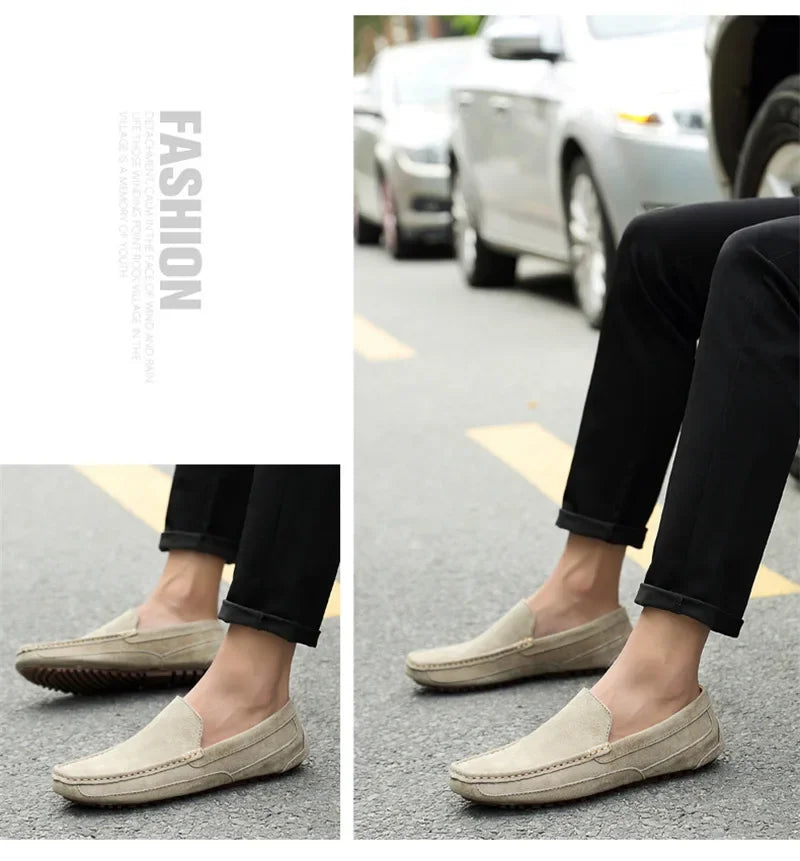 Suede Leather Men’s Loafers Luxury 2024 Casual Shoes for Men Boat Shoes Handmade Men Slipon Driving Shoes Male Moccasins Zapatos