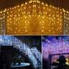 4x0.6m LED Fairy String Curtain Lights Outdoor Street Garland on the house For Patio Christmas Party Decoration Garden Lights