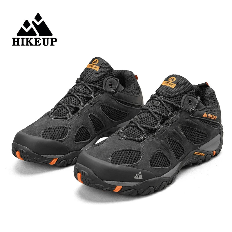 HIKEUP New Non-slip Wear Resistant Men‘s Outdoor Hiking Shoes Breathable Splashproof Climbing Men Sneaker Hunting Mountain Shoes