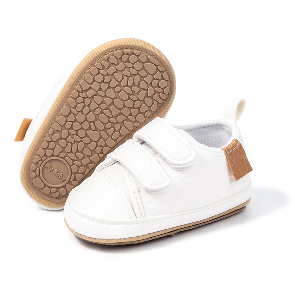 Classic Fashion Baby Casual Sneakers Vintage PU Leather 4 Colours Kids Baby Soft Rubber Sole Slip Resistant Infant Crib Shoes