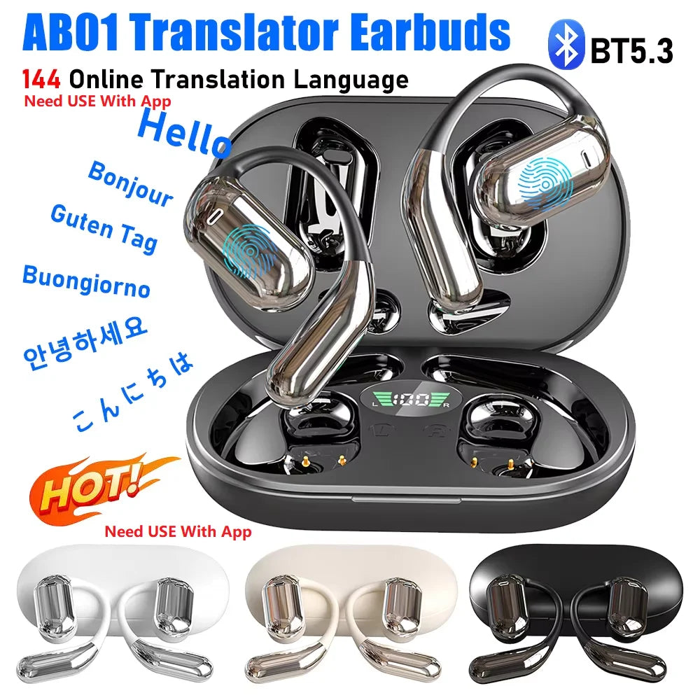 Music Call Voice AI headphone Translator 144 Languages Instant Language Translator Earbud