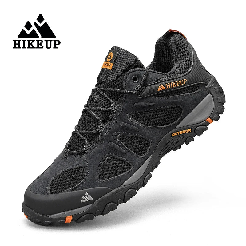 HIKEUP New Non-slip Wear Resistant Men‘s Outdoor Hiking Shoes Breathable Splashproof Climbing Men Sneaker Hunting Mountain Shoes