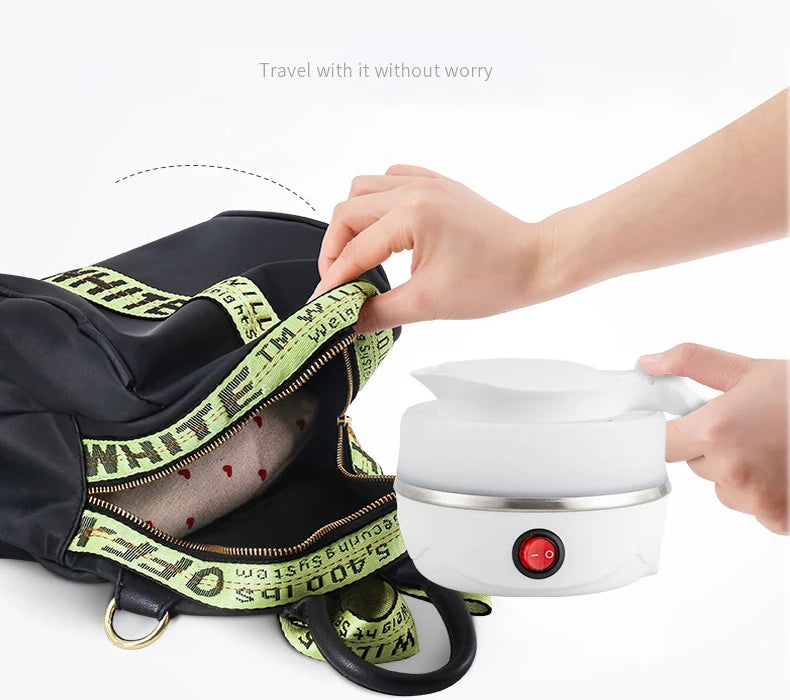 Foldable And Portable Teapot Water Heater 600ML Household Travel Electric Water Kettle