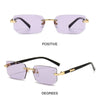 Trendy Rimless Sunglasses for Men Women Fashion Frameless Rectangle Sun Glasses Retro Shades Summer Traveling Eyewear UV400