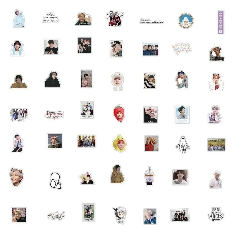 100pcs/bag Kpop Fans Sticker Skz Team Music Boy Band Decoration Suitcase Scrapbook Phone Laptop Stationery Stray Toy